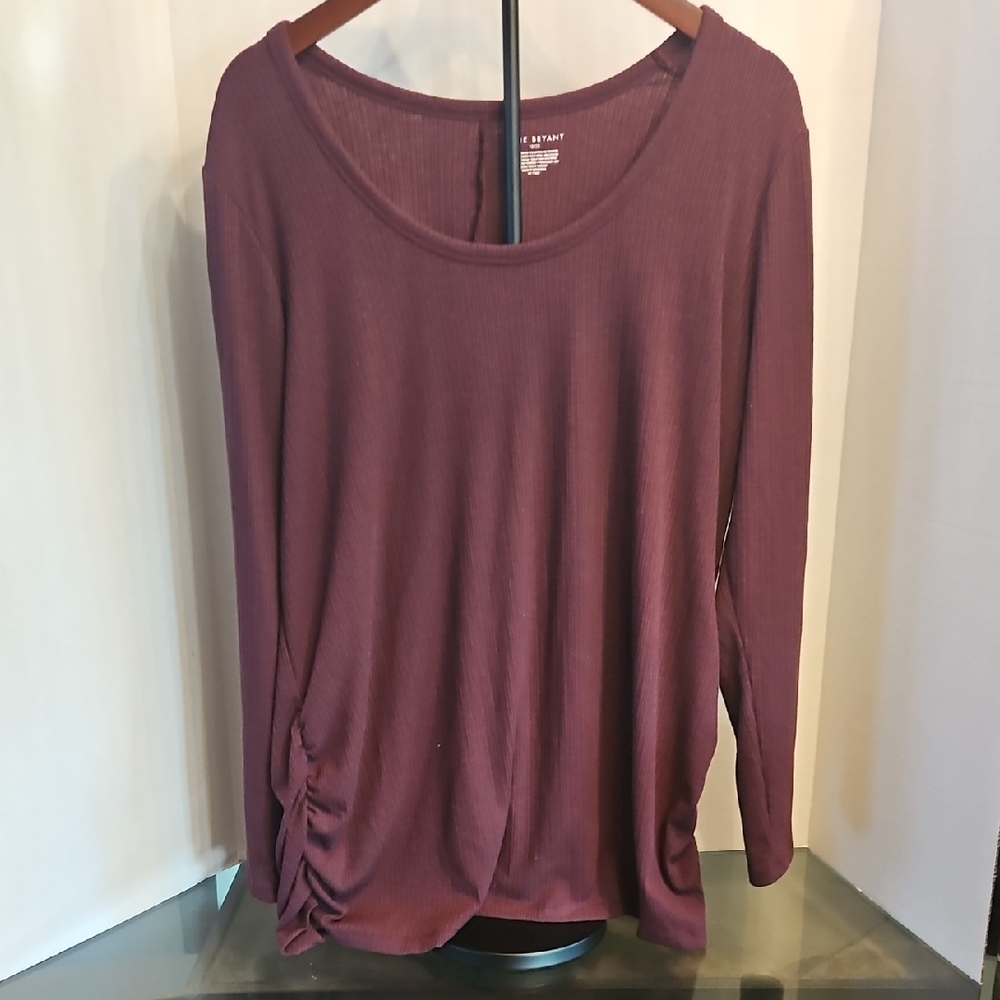 Lane Bryant Burgundy Long Sleeve Tunic. Great With Leggings